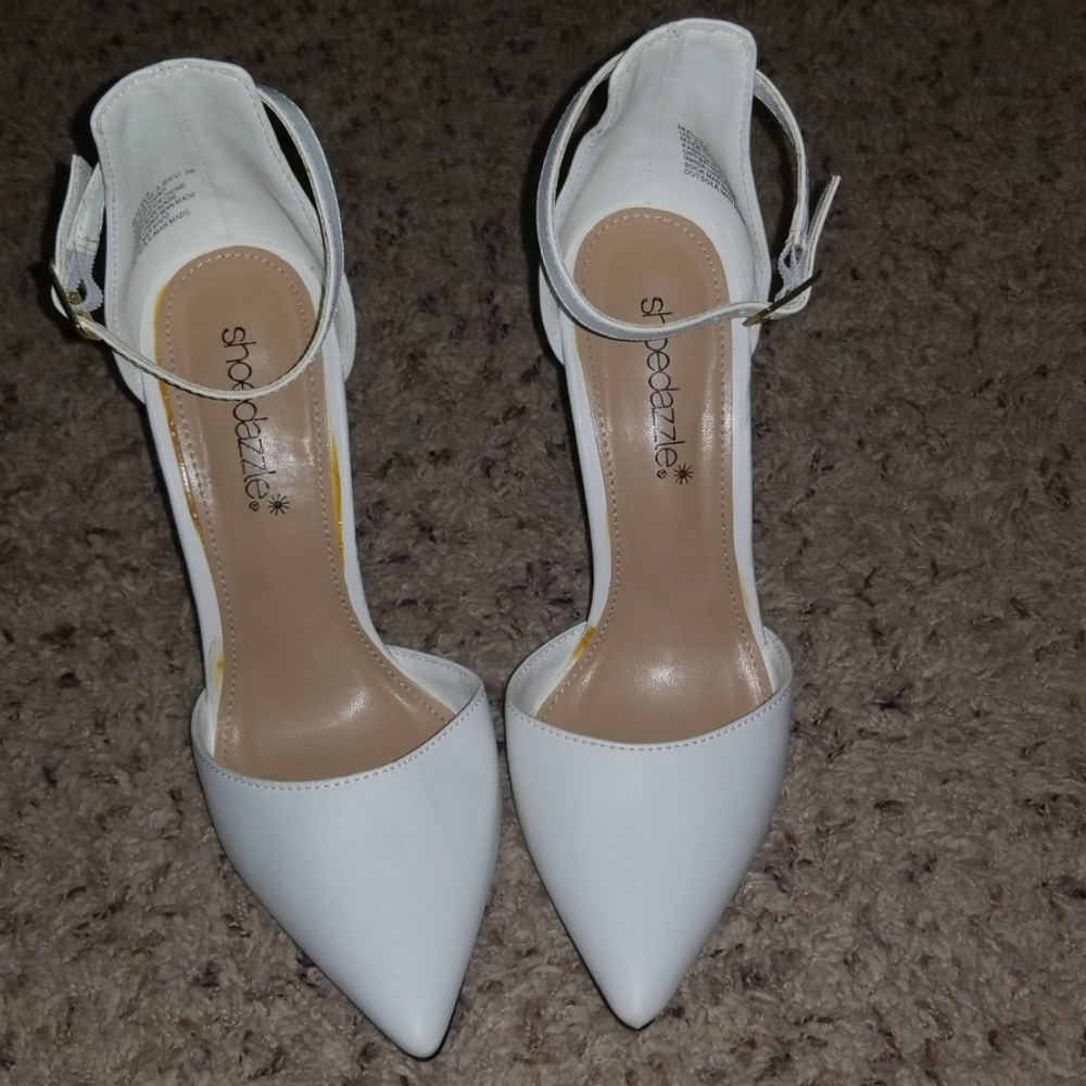White point toe heels